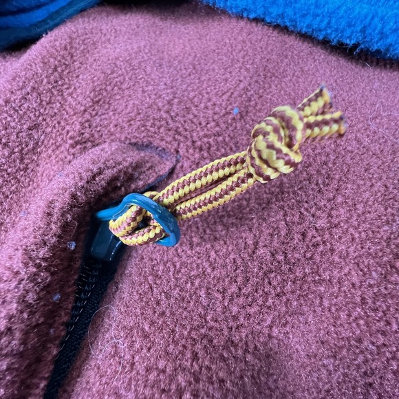 LL Bean Fleece Quarter‎ Zip Pullover Colorblock Blue Rust Men's Size L REG - Picture 3 of 12